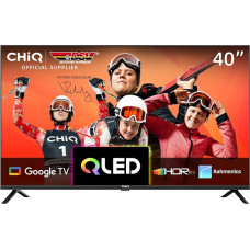 CHIQ TV L40QH7G 40 Inch QLED TV, HDR10, Frameless Design, Google TV, Google Assistant, Chromecast HDR10 and HLG, Quad-Core A55 CPU, WLAN, DBX-tv, Triple Tuner (DVB-T2/C/S2)