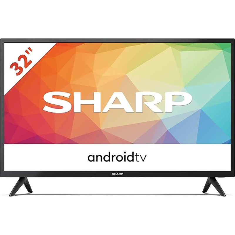 SHARP 32FG6EA Android Smart TV, 81 cm (32 Inches), Voice Control via Google Assistant, Chromecast, Bluetooth, 2 x HDMI, 2 x USB, Dolby Audio, Active Motion 400, Black