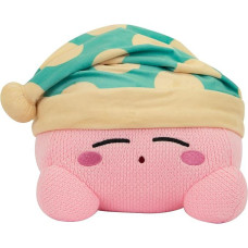 TOMY Nuiguru Knit Kirby Plushie - miegantis Kirby Plushie - megzti ir nerti pliušiniai gyvūnai - kolekciniai megzti pliušiniai gyvūnai - minkšti jaukūs pliušiniai žaislai ir Kirby kambario dekoras - 15 colių