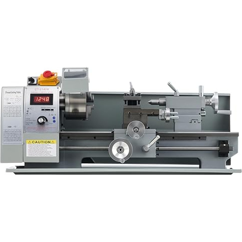 CREWORKS Metal Lathe 8 x 16 Inch Mini Table Metal Lathe 750 W Lathe Table Lathe for DIY Woodworking and Metalworking (210 x 400 mm)
