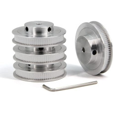 Yeebyee Pakuotė iš 4 2GT skriemulių 80 dantų 5 mm skylė 80T Timing Belt Pulley Synchronous Wheel Aluminium for Width 6 mm Belt 3D Printer Parts