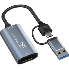 Vaizdo įrašymo kortelė, 4K 1080P USB- HDMI vaizdo įrašymo kortelė, 60FPS Full HD žaidimų įrašymo kortelė, vaizdo įrašymo įrenginys, skirtas tiesioginei transliacijai ir vaizdo įrašymui, veikia su 