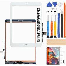 Touch Screen for iPad 10.2 7th 2019 / 8th 2020 Gen, for iPad 7/8 iPad7 iPad8 Replacement Screen Touch Screen Digitizer A2197 A2198 A2200 A2270 A2428 A2429 A2430 (with Home Button) (White)