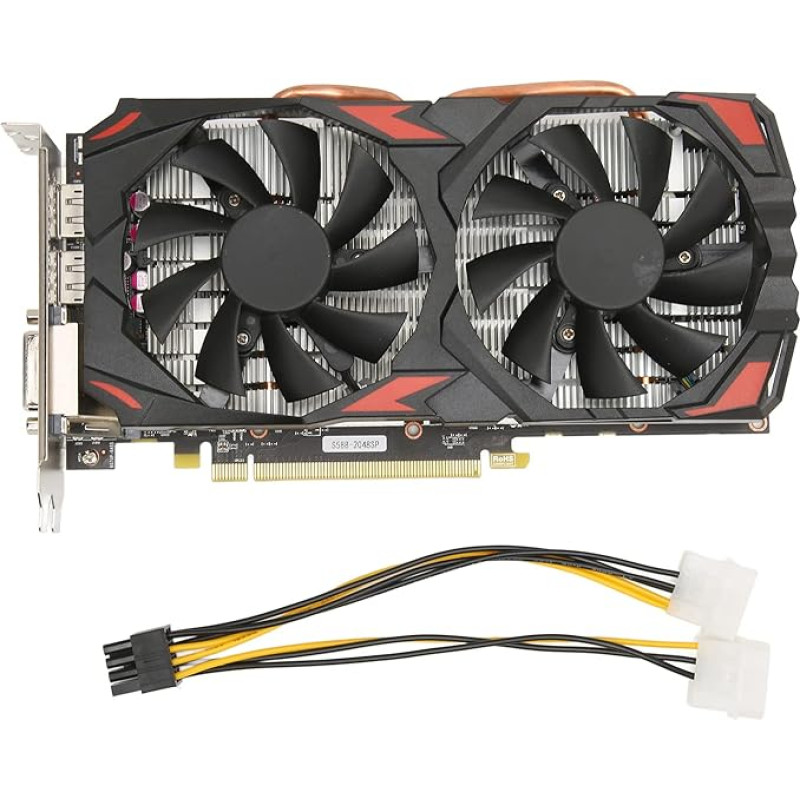 RX 580 1284MHz 256Bit GDDR5 dviejų ventiliatorių žaidimų vaizdo plokštė 16X PCI Express 3.0 3x DP HDMI DVI prievadas