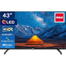 RCA QLED Smart TV 43 Inch TV Android TV 4K HDR HLG Dolby Audio Google Assistant Triple Tuner HDMI USB Bluetooth WiFi