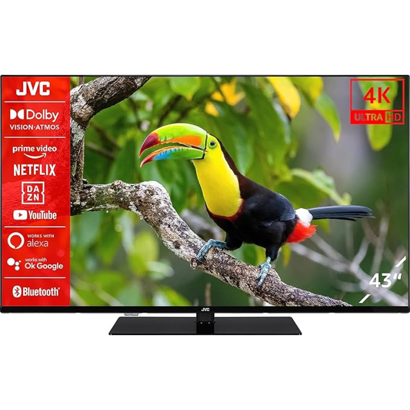 JVC LT-43VU6355 43 Inch TV / Smart TV (4K Ultra HD, HDR Dolby Vision, Triple Tuner, Bluetooth, Dolby Atmos) [2023]