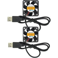 ANVISION 2 pakuotės 40 x 40 x 10 mm 4010 Dvigubas rutulinis guolis DC 5V USB bešepetėlinis aušinimo ventiliatorius UL CE YDM4010B05