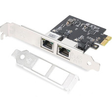 2,5 GBase-T PCI-E tinklo kortelė, dviejų RJ45 prievadų 2500/1000/100M/10Mbps tinklo adapteris su 