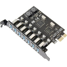 ChenYang CY PCI-E x1 į 7 vnt. USB 3.0 prievadų HUB PCIE Express išplėtimo kortelės adapteris 5Gbps, skirtas pagrindinei plokštei