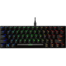 DELTACO Gaming DK430 mechaninė mini žaidimų klaviatūra - 60 % išdėstymas, RGB ir turinio raudonos spalvos jungikliai - JAV išdėstymas - juoda