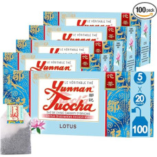 Yunnan tuocha Zouji Lotus tuocha Tea - 100 arbatos maišelių (5 x 20 pakuočių) - 200 g - Garantuotos kilmės arbata iš Kinijos