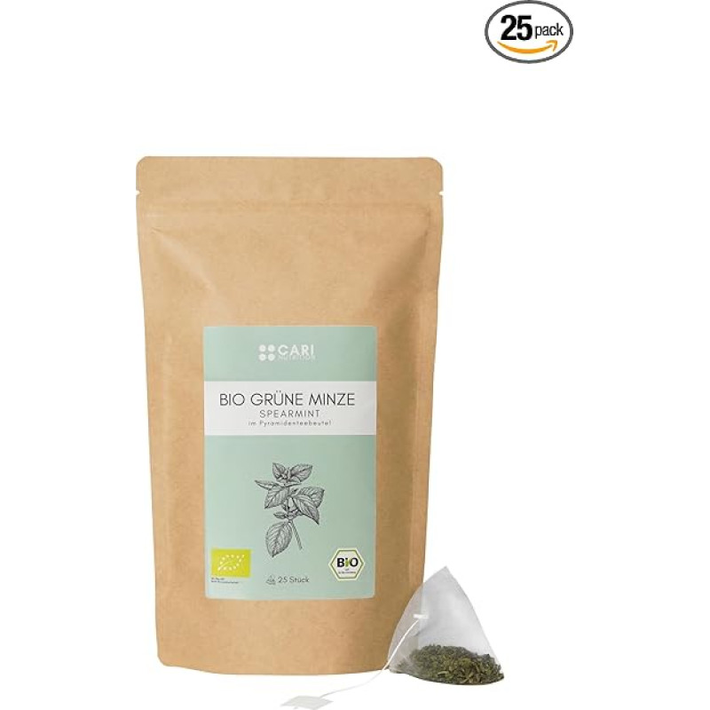 Spearmint Tea in Pyramid Tea Bag | Pack of 25 | Spearmint | Spearmint | Androgen Levels, PCOS, Hirsutism, Hormonal Acne | Caffeine Free | 50 g