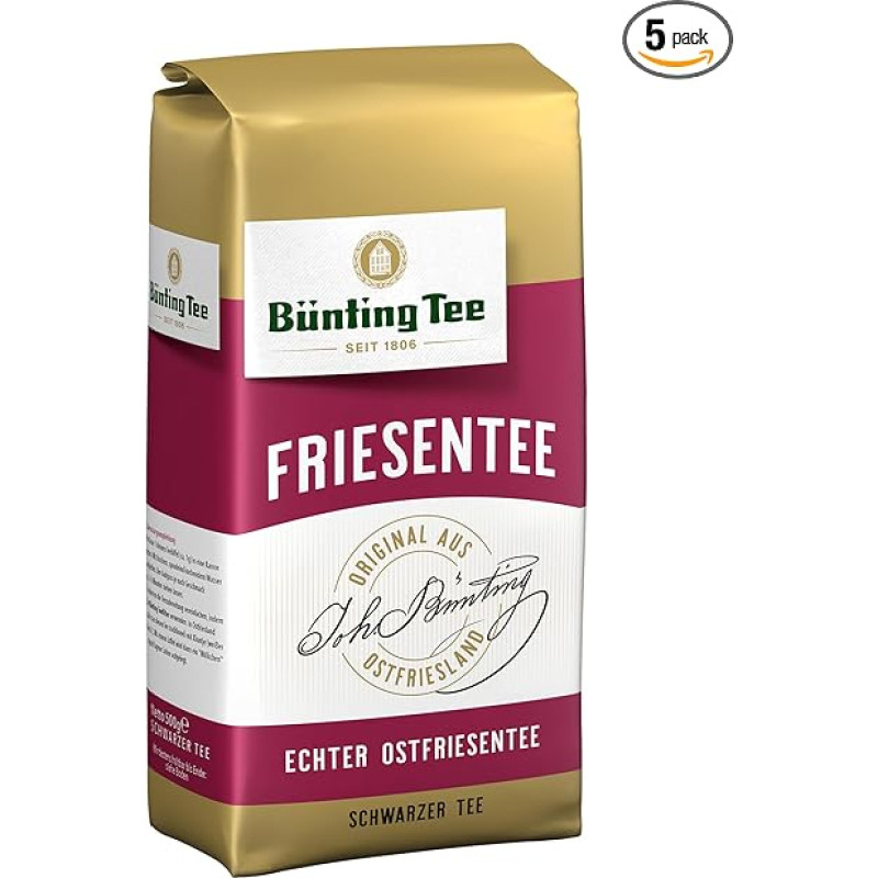 Bünting Friesian Tea Pack of 5 - Loose Black Tea - 5 x 500 g