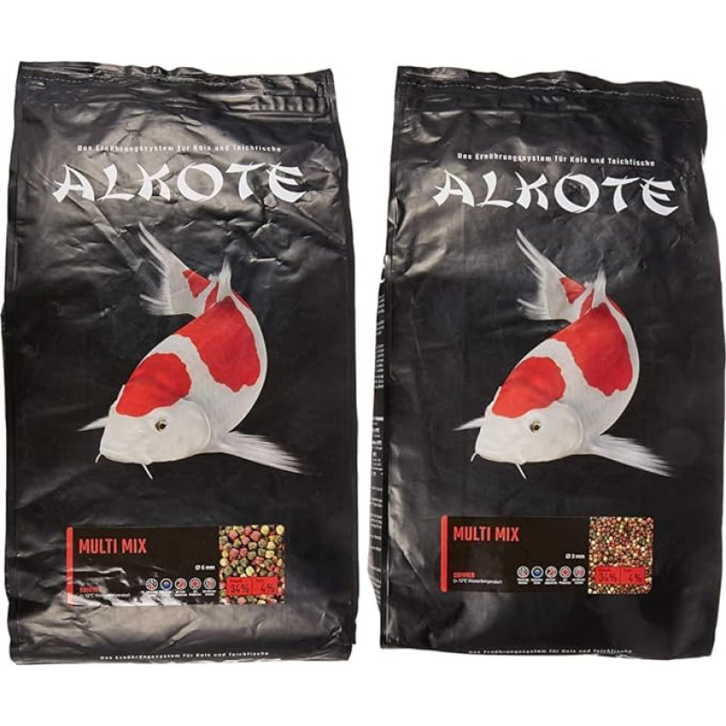 AL-KO-TE, 1 sezonas Koi Food Summer Months Floating Pellets 6mm Multi Mix 3kg & 1 sezonas Koi Food Summer Months Floating Pellets 3mm Multi Mix 3kg