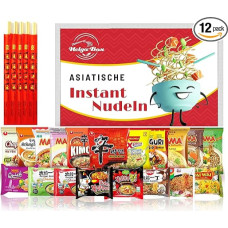 HELGA-BOX greito paruošimo makaronai su 12 skirtingų Azijos šalių - yra 5 x bambukinės lazdelės - pasirinktas 