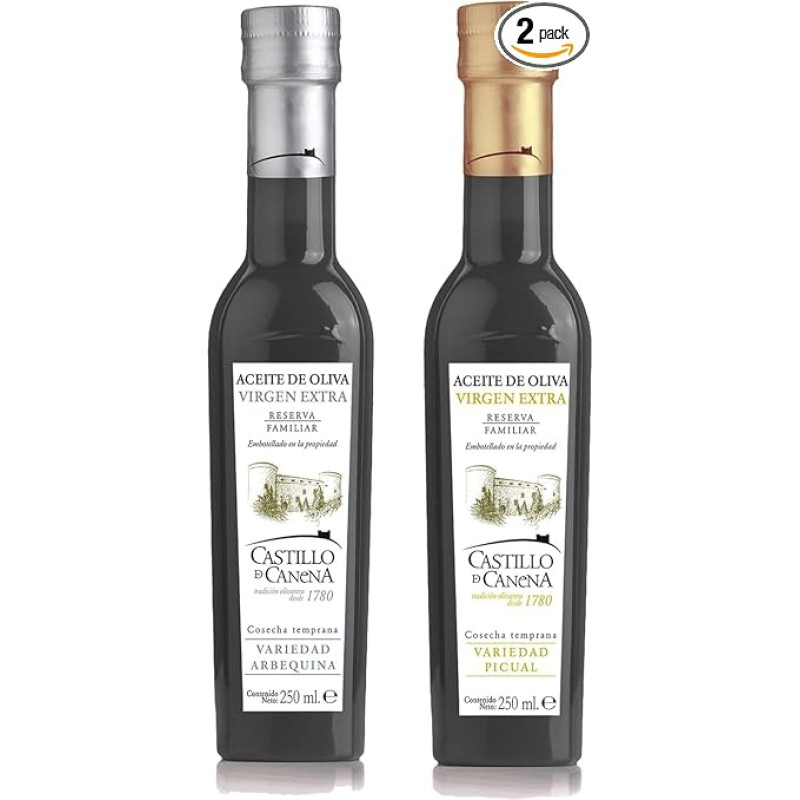 Castillo de Canena Reserva Familiar ypač tyras alyvuogių aliejus (Arbequina ir Picual, 2 x 250 ml)