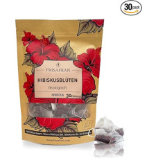 FRISAFRAN | Hibiscus Flowers Dried Organic 30Ud | 60g | Hibiscus Flower Tea | Hibiscus Tea | Pure and Natural | Tea | Jamaican Water | Herbal Tea Hibiscus | Carcade | Fruit Tea | Jamaica Flower