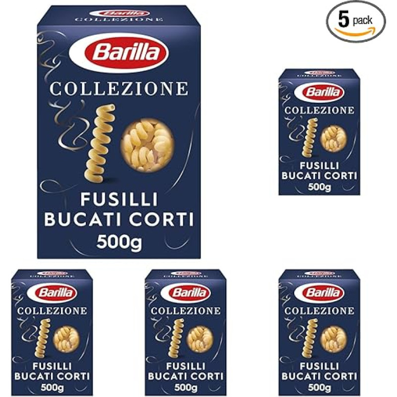 Barilla Pasta Collezione Fusilli Bucati Corti (1 x 500 g) (Pack of 5)