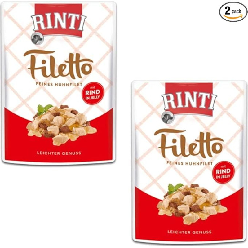 Rinti Dog - Filetto Vištiena ir jautiena - Dviguba pakuotė - 2 x 24 x 100 g