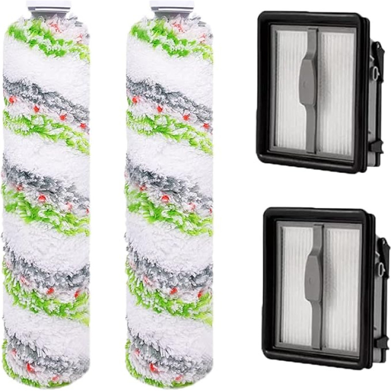 Asdazrxy 2 atsarginių filtrų ir 2 vnt. įvairių paviršių šepetėlių ritinėlių, šepetėlių ritinėlių priedų, skirtų 