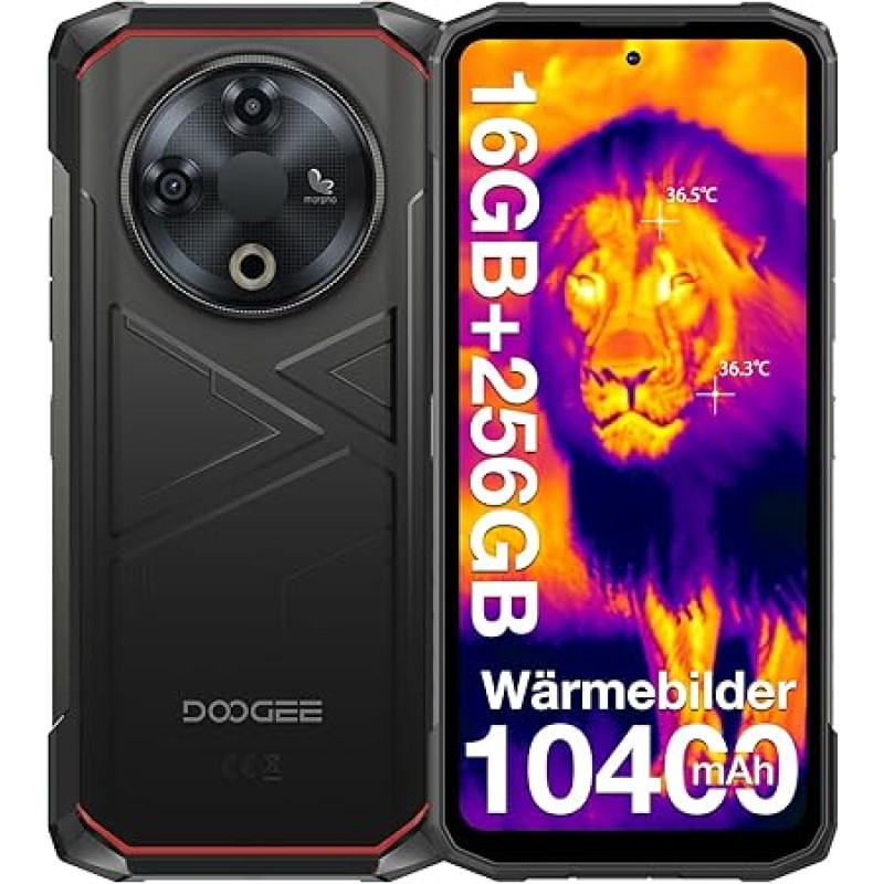 DOOGEE Fire 6 termovizoriaus lauko mobilusis telefonas 10400 mAh 16 GB + 256 GB lauko mobilusis telefonas be sutarties 