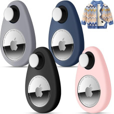 Airtag Holder for Kids, Hidden GPS Tracker Case, Anti-Emoval, Airtag Silicone Case with Pins, Suitable for Kids, Elderly, Pets, Backpack, Luggage, 2 Pack