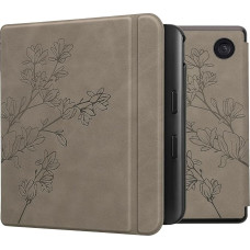 kwmobile Case Compatible with Kobo Kobo Libra Colour/Tolino Vision Colour Case - Faux Leather Cover - Magnolia Grey