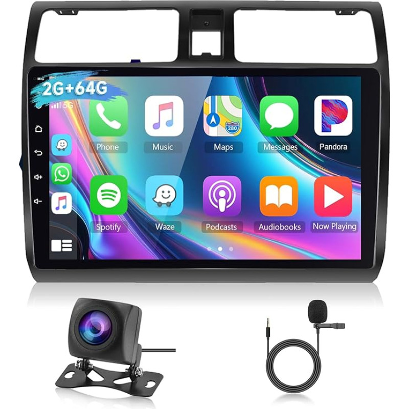 2G + 64G automobilinis radijo imtuvas Suzuki Swift 2003-2010 m. Belaidis Carplay Android automobilis, Hodozzy Android automobilinis radijo imtuvas su 10 colių jutikliniu ekranu su GPS navigacija WiFi Bluetooth Mirrorlink HiFi FM RDS Canbus su
