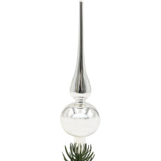 Dekohelden24 Lauschaer KGL500184A KGL500184A Shiny Silver Christmas Tree Topper Shiny Silver Plain