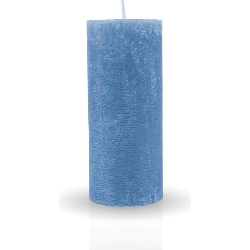 HS Candle Rustic Pillar Candle Sky Blue Diameter 7 cm x 15 cm – Various Colours / Sizes – Long Burning Time Antique Candle, Fragrance-Free Altar Candle – Decorative Candle