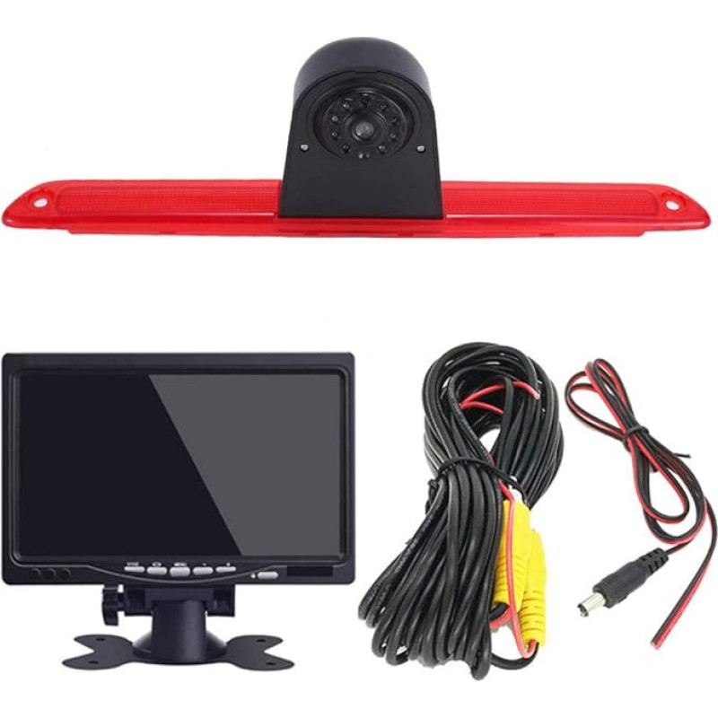 HD automobilio priekabos atbulinės eigos sistema Stabdžių šviesos atbulinės eigos kamera Van stogo kamera Parkavimo kamera Parkavimo kamera Parkavimo pagalba su reguliuojamu kampu Suderinama su Mercedes Benz Sprinter W906 / V W Crafter Carevelle