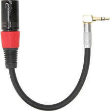 Annadue 1/8 Inch TRS to XLR Male Cable, 90 Degree 3.5 mm TRS Male to Male XLR 3 Inch Audio Cable, L-shaped Aux Audio Cable, Stereo Microphone Cable for Computer/MP3/DVD/CD Player/TV (0.5 m)