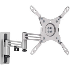 SCHWAIGER LWHD4315 513 TV Wall Mount 13 - 43 Inch TV Mount Tiltable / Swivelling / Maximum 15 kg / VESA Standard 200 x 200 Silver with Mounting Accessories