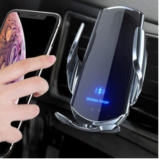 OBEST belaidis automobilinis įkroviklis, navigacijos laikiklis mobiliajam telefonui su infraraudonųjų spindulių indukcija, 10 W įkrovimu ir 3 magnetiniais adapteriais, suderinamas su visais mobiliaisiais telefonais