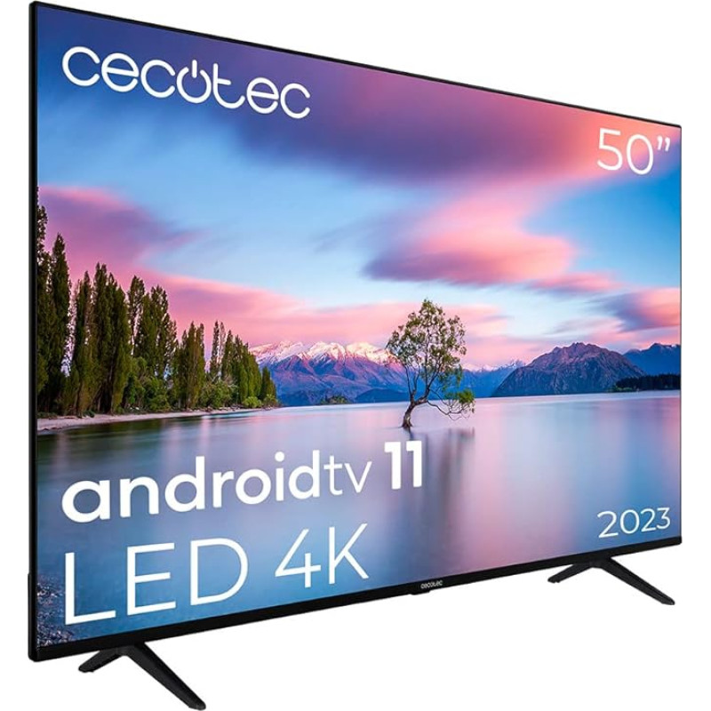 Cecotec TV LED 50 Inch Smart TV A1 Series Alu10050. 4K UHD, Android 11, Frameless Design, MEMC, Dolby Vision and Dolby Atmos, HDR10, Model 2023