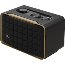 JBL Authentics 200 Smart Home Speaker - 70s Retro Design Bluetooth Box - With Quadrex Grill, Google Assistant, Alexa, AirPlay and JBL One App - Black