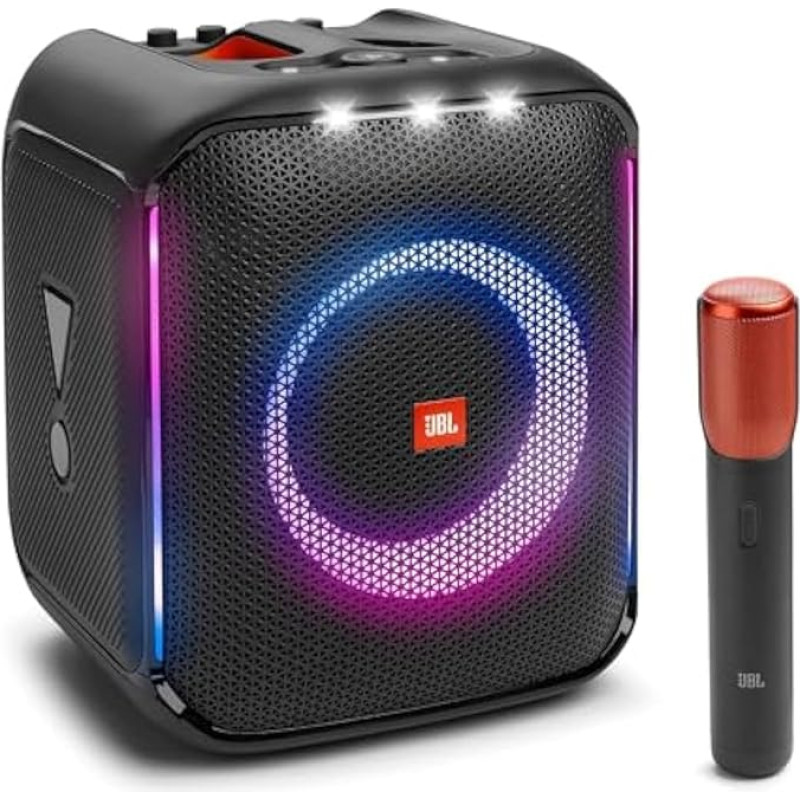 JBL PartyBox Encore Essential Portable Indoor and Outdoor Party Speaker with Built-in Lights, IPX4 Splash-Proof Design, Deep Bass and 10 Hours Playtime, Black