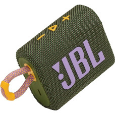 JBL Go 3: Portable Bluetooth Speaker with Built-in Battery, Waterproof and Dustproof, Green