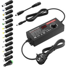 SHNITPWR Universal Power Supply 9V ~ 36V 3A 108W Adjustable DC 9V 12V 14V 19V 24V 30V 36V AC DC Adapter 5.5 x 2.5mm Multi Voltage with 14 Tips for CCTV Camera Speaker