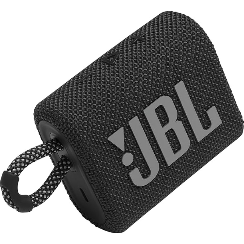 JBL Go 3: Portable Bluetooth Speaker with Built-in Battery, Waterproof and Dustproof, Black