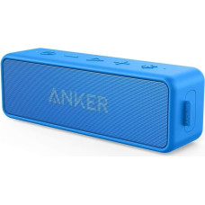 Anker SoundCore 2 Bluetooth Speaker, Fantastic Sound, Enormous Bass with Dual Bass Drivers, 24 Hour Battery, Improved IPX7 Water Protection, Wireless, for iPhone, Samsung (Blue)