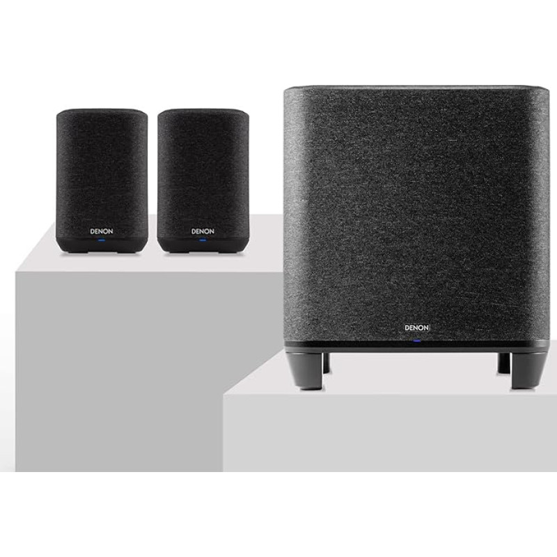 Denon Home 150 Stereo System with Wireless Home Subwoofer, 2.1 HiFi System with HEOS Built-in, Alexa, AirPlay 2