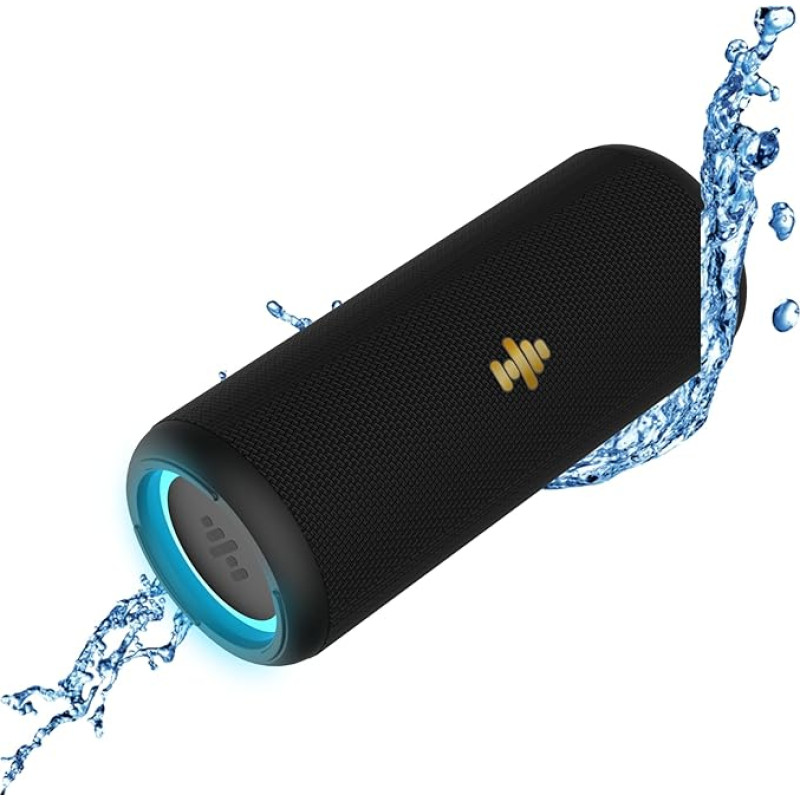 SOUNDLIVING Move Bluetooth Speaker, Waterproof Speaker with 15 Hours of Playback, Portable Music Box, Bluetooth, Bluetooth Speaker LED Function, Speaker with AUX Connection