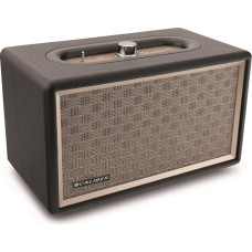 Caliber Bluetooth Speaker - Wireless Box - Retro Look - AUX - Wooden Housing with Faux Leather - 60 Watt - Black - 4 Hours Battery