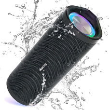 HEYSONG Bluetooth Speaker with Light, Music Box, Portable Bluetooth Box with IPX7 Waterproof, 360° Stereo Sound, Rich Bass, 40h Battery, Wireless Speaker with TF for Home, Outdoor, Garden