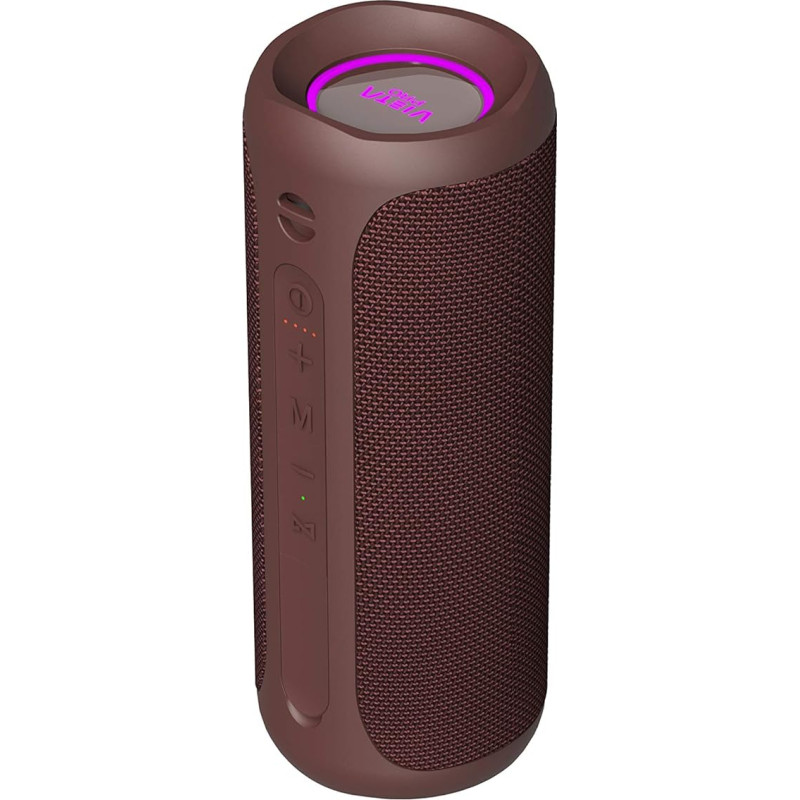 Vieta Pro Goody 2 Speakers, with Bluetooth 5.0, True Wireless, Microphone, Radio FM, 12 Hours Battery Life, IPX7 Waterproof, AUX Input, Direct Button to Virtual Assistant, Bordeaux