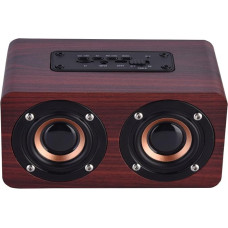 6 W Bluetooth Speaker with 2 Trumpets, Wireless Stereo Speaker with 8 Hours of Continuous Playback, Portable Wooden Desktop Speaker for Laptop, Phone,