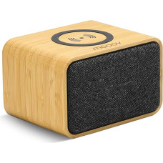 Mooov 477352 Portable Bluetooth Speaker Bamboo with Induction Charger for Smartphone