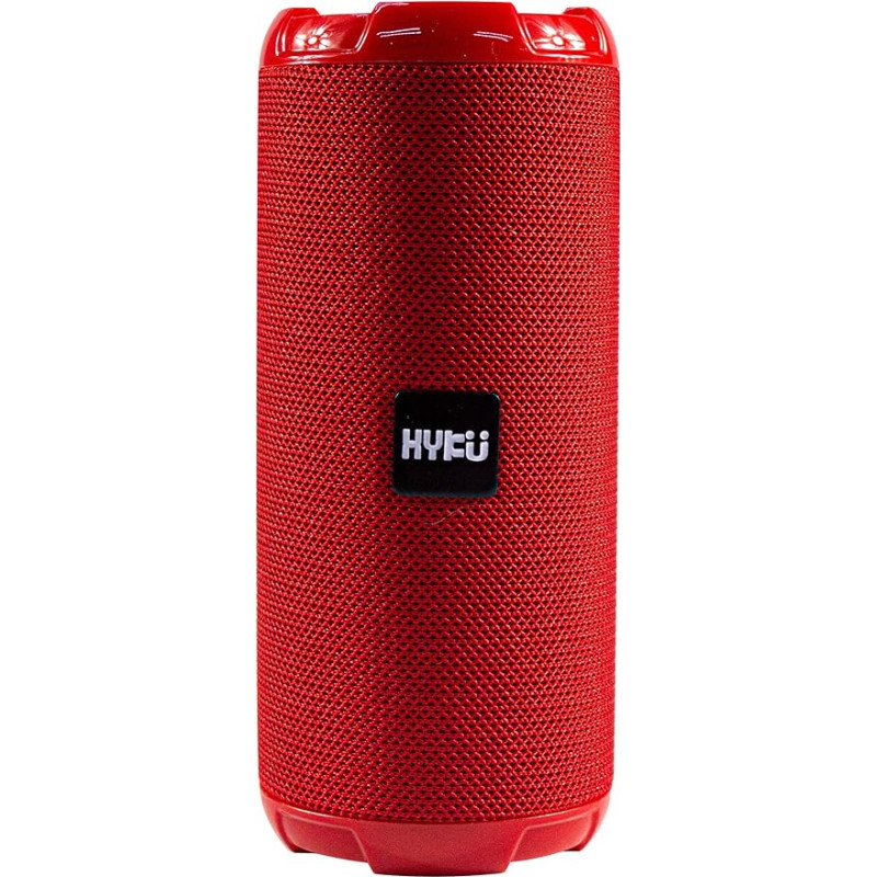 HYKU - 621 Portable Bluetooth Speaker with Hands-Free Microphone, Waterproof and FM Radio Function (Red)