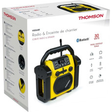 THOMSON WKR50BT - Work Radio with Bluetooth, FM Radio PLL, AUX-IN, Headphone Jack, USB Player, 30W Music, IPX54, Power Supply 230V Cable or 4 LR14 Batteries (Not Included)